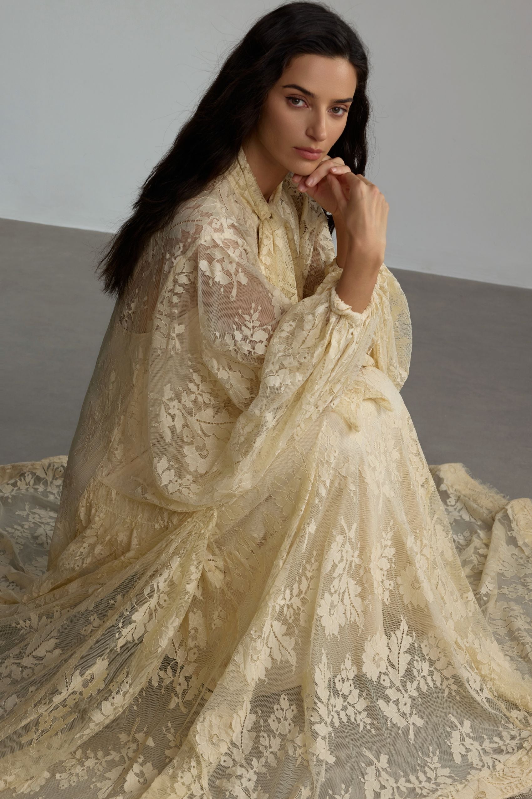 Catharine Floral Lace Sheer Maxi Dress