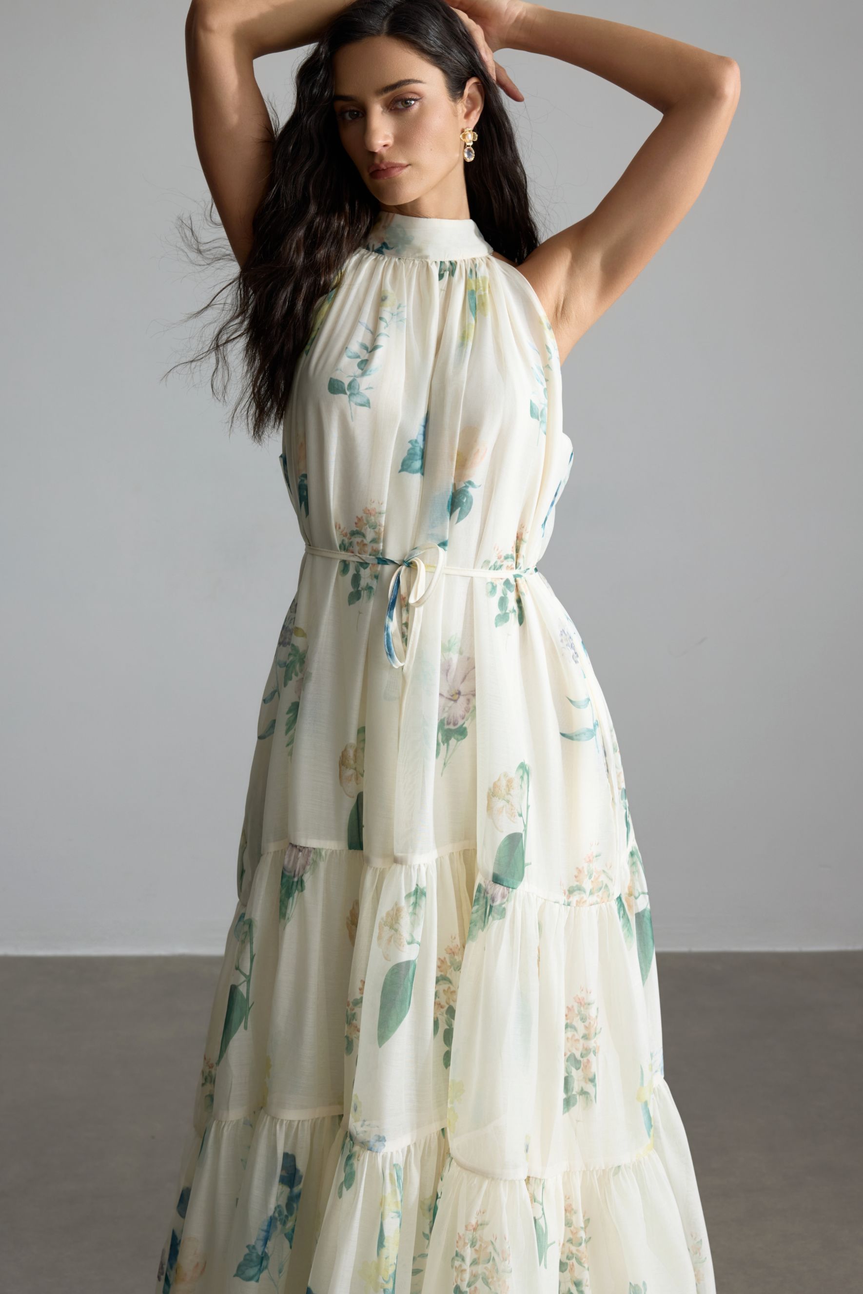 Harley Floral Print Halter Maxi Dress
