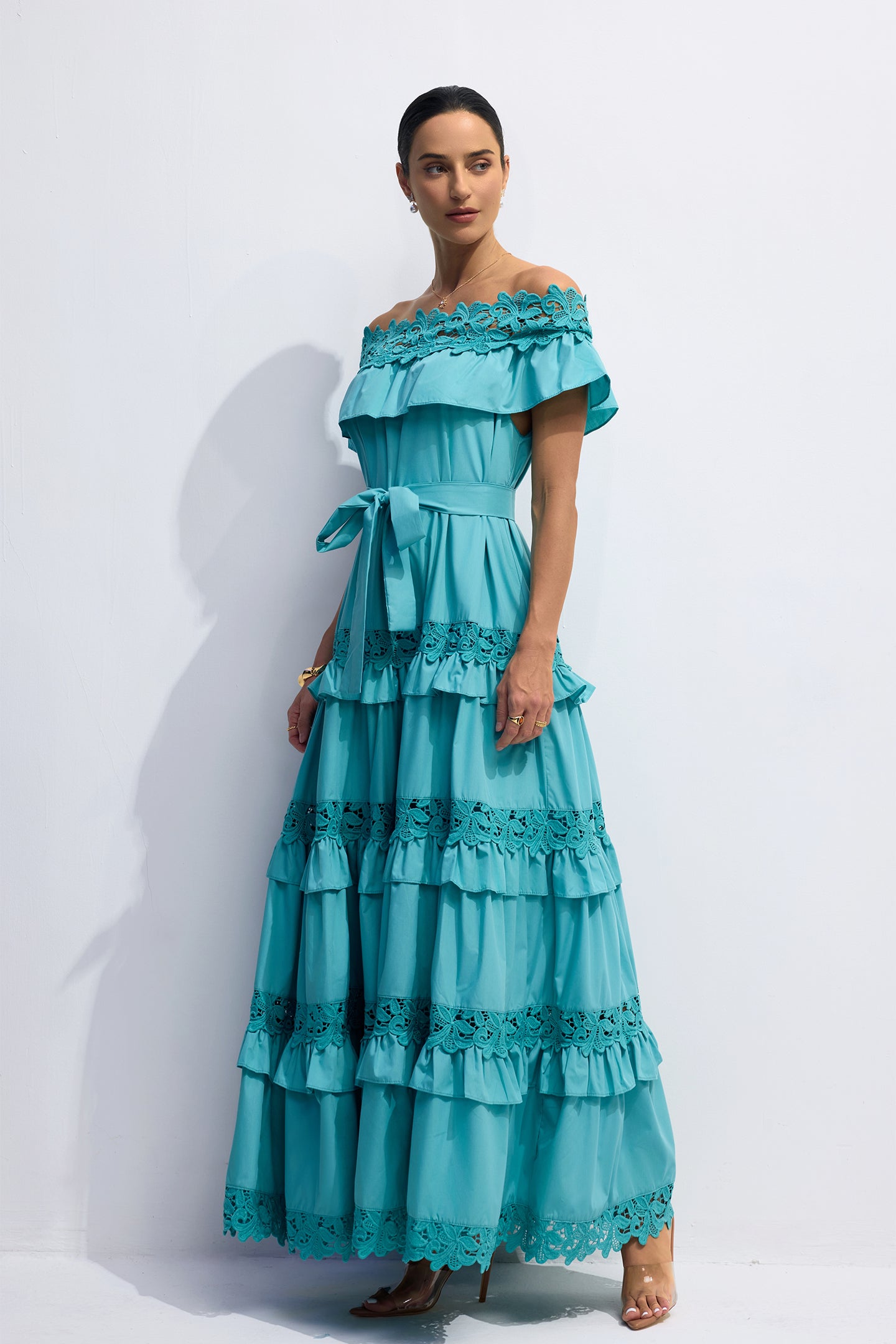 Beth Off Shoulder Tiered Maxi Dress