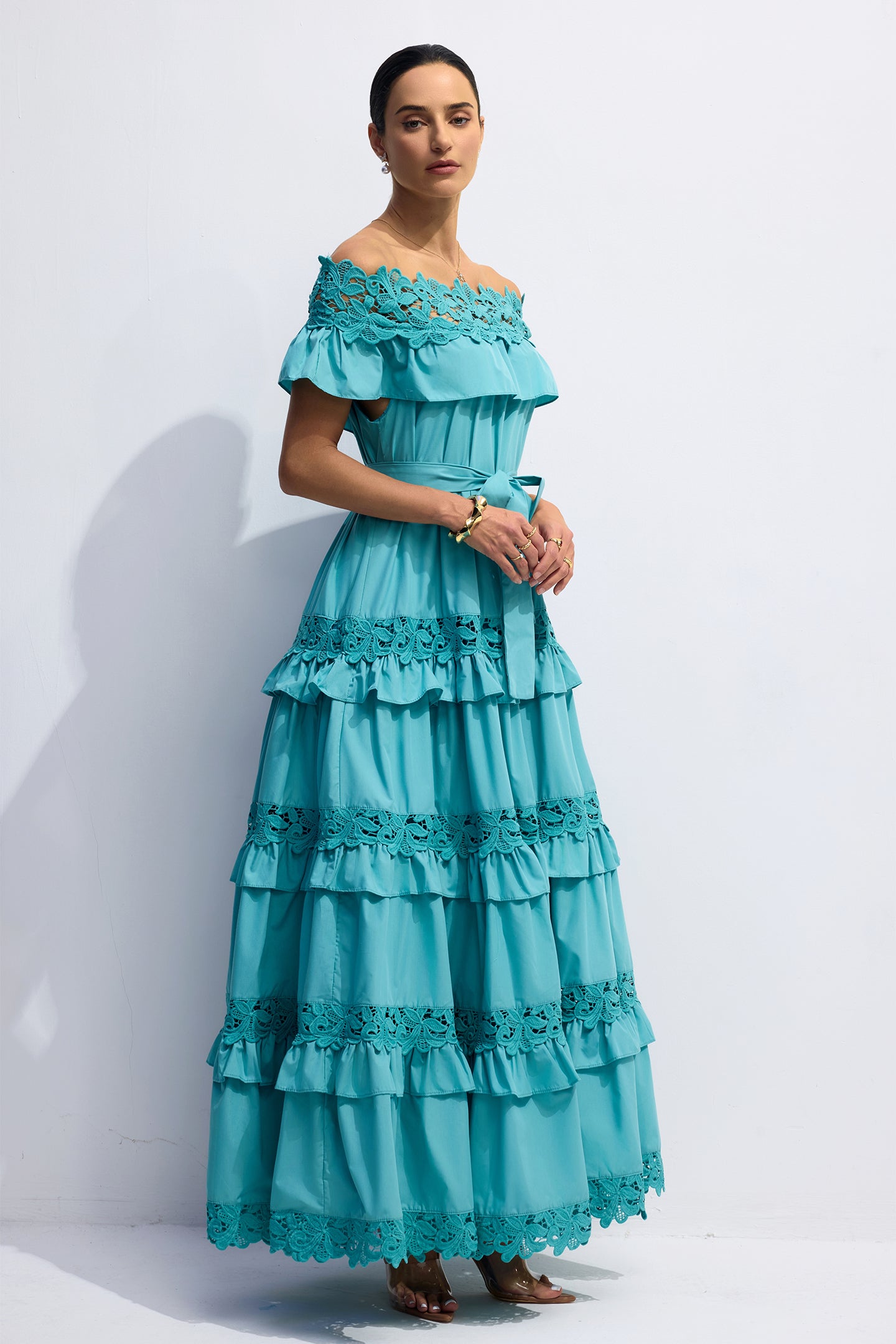 Beth Off Shoulder Tiered Maxi Dress