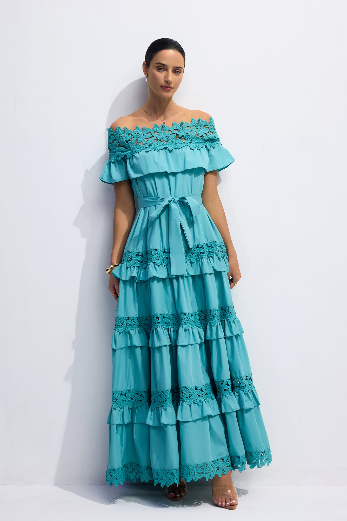Beth Off Shoulder Tiered Maxi Dress