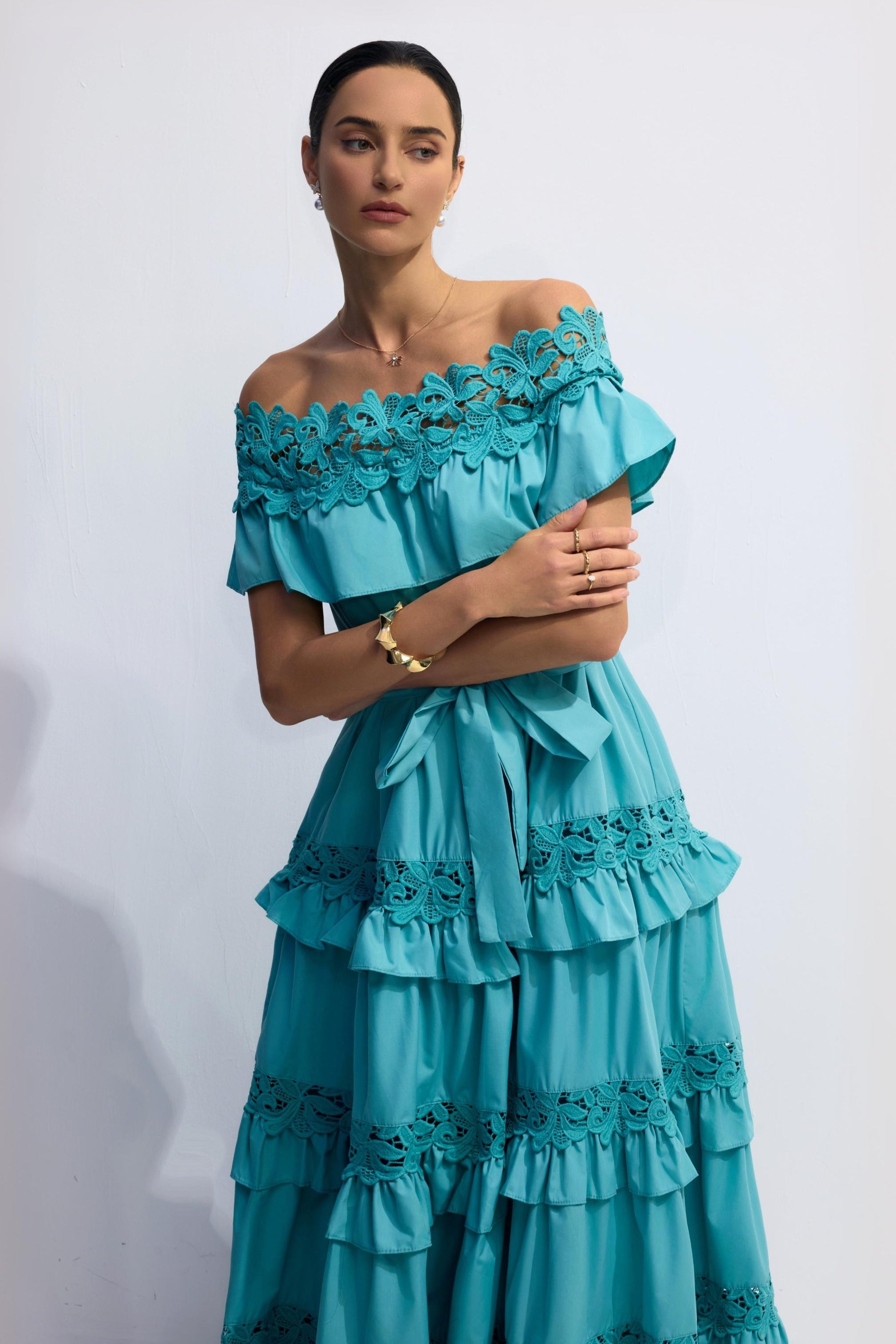 Beth Off Shoulder Tiered Maxi Dress