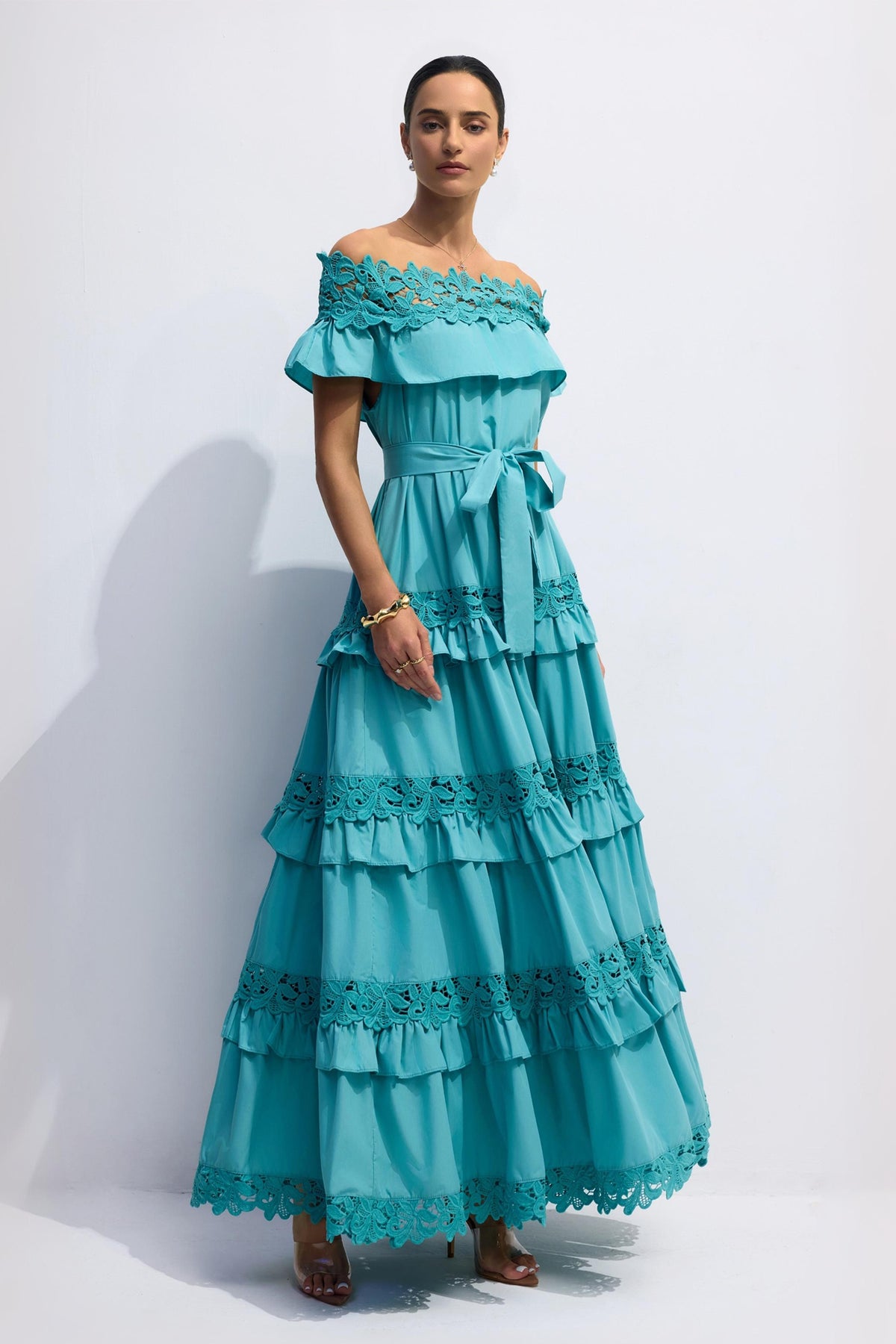 Beth Off Shoulder Tiered Maxi Dress
