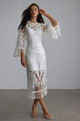 Janice Lace Embroidered Tassel Two Piece Set