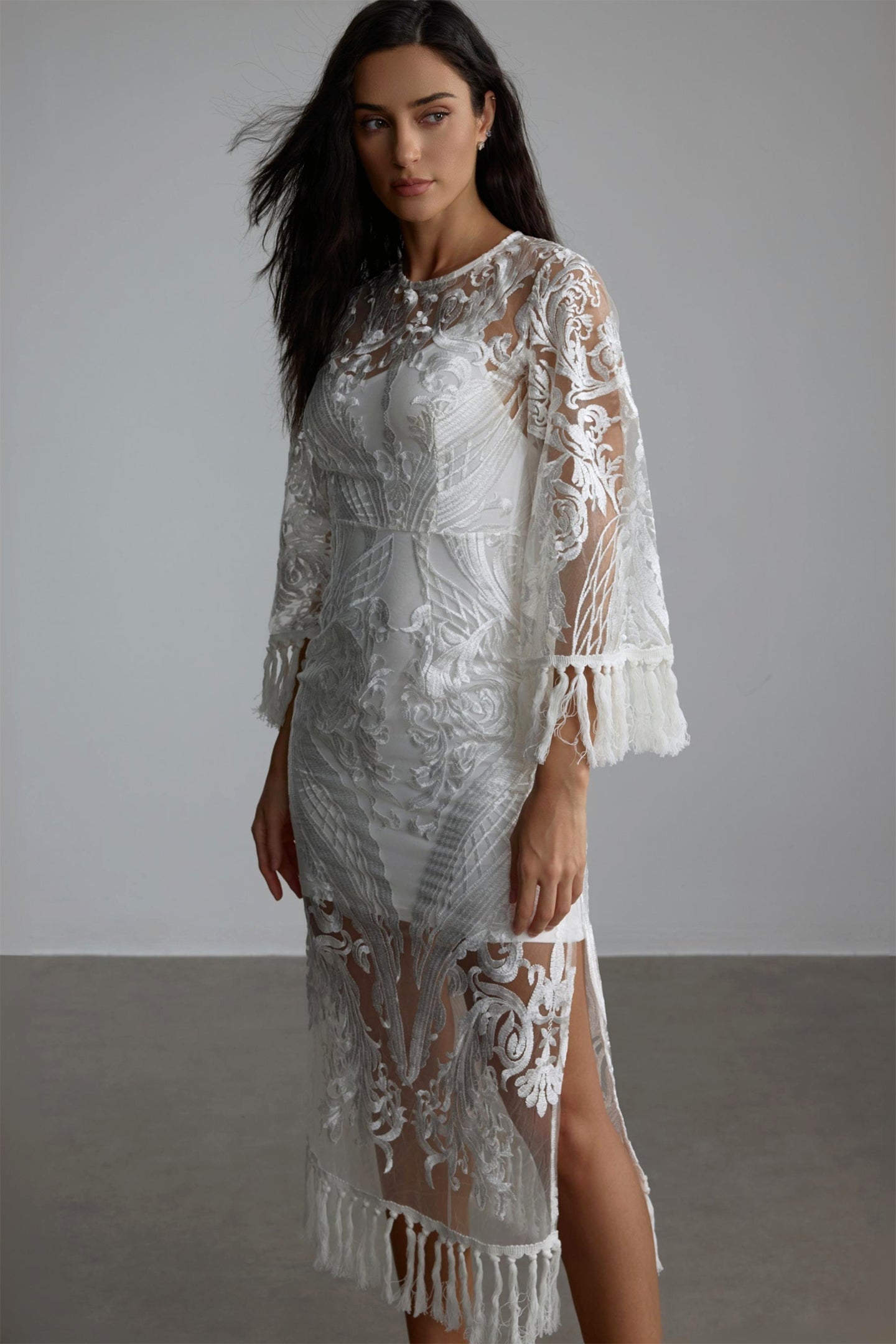 Janice Lace Embroidered Tassel Two Piece Set