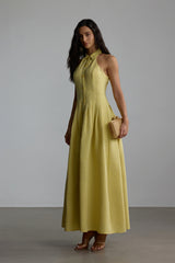 Estelle Shirt Collar Sleeveless Maxi Dress