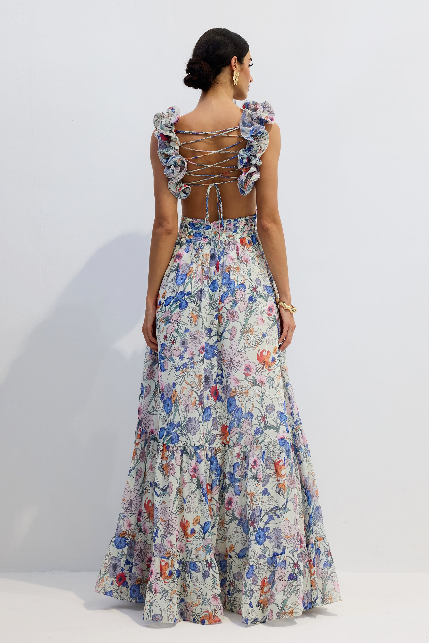Marissa Cut-out Ruffle Maxi Dress