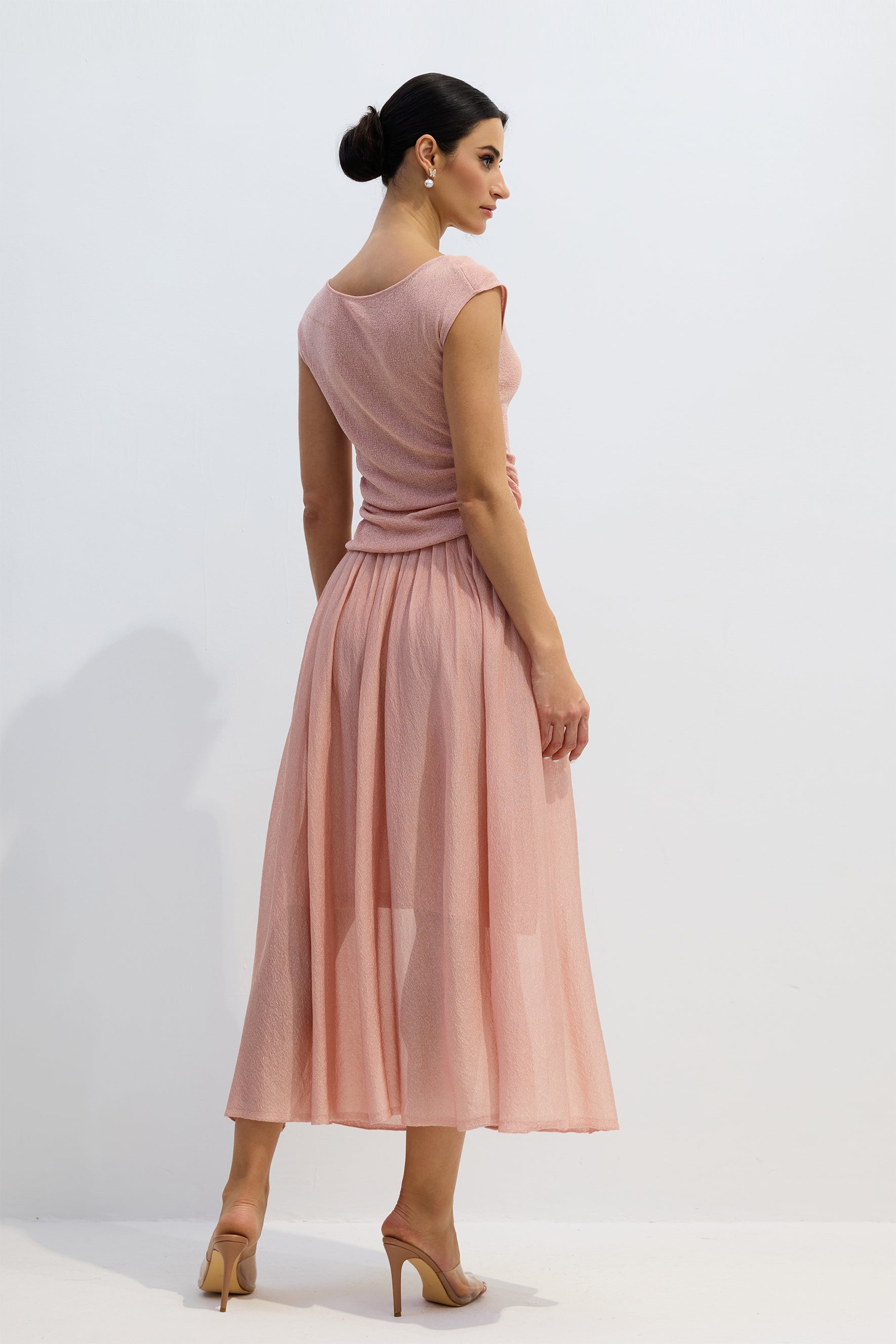 Lois Cap Sleeve Ruched Top & Skirt Set