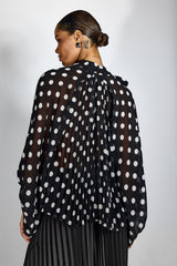 Vania Polka Dot Sheer Chiffon Blouse