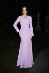 Dare To Dazzle Purple Embellished V-Neck Maxi Dress