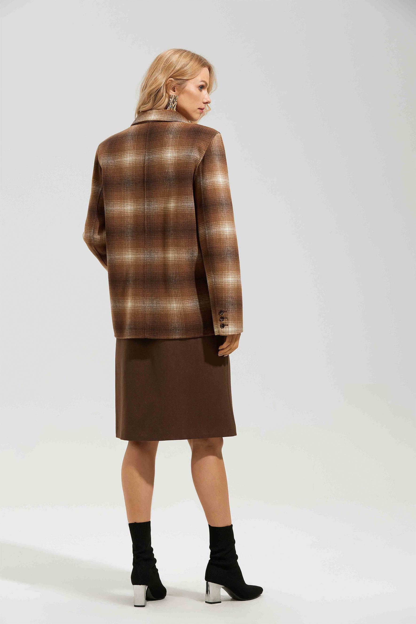 Edana Checkered Fringe Jacket