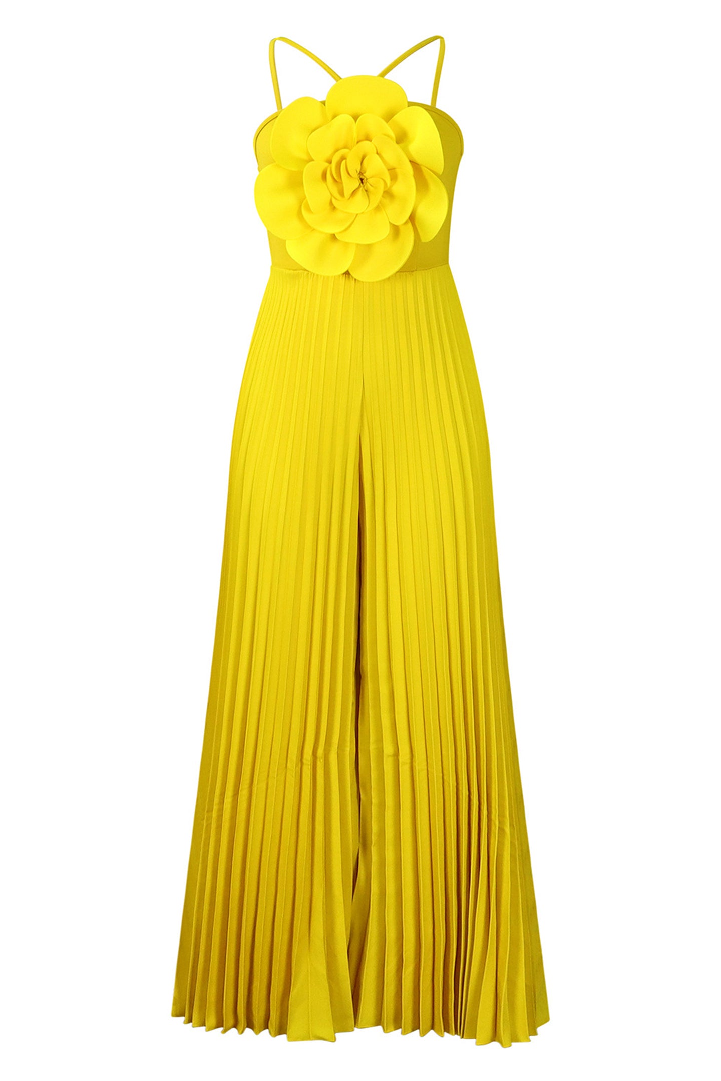 Jessica Flower Applique Pleated Jumpsuit