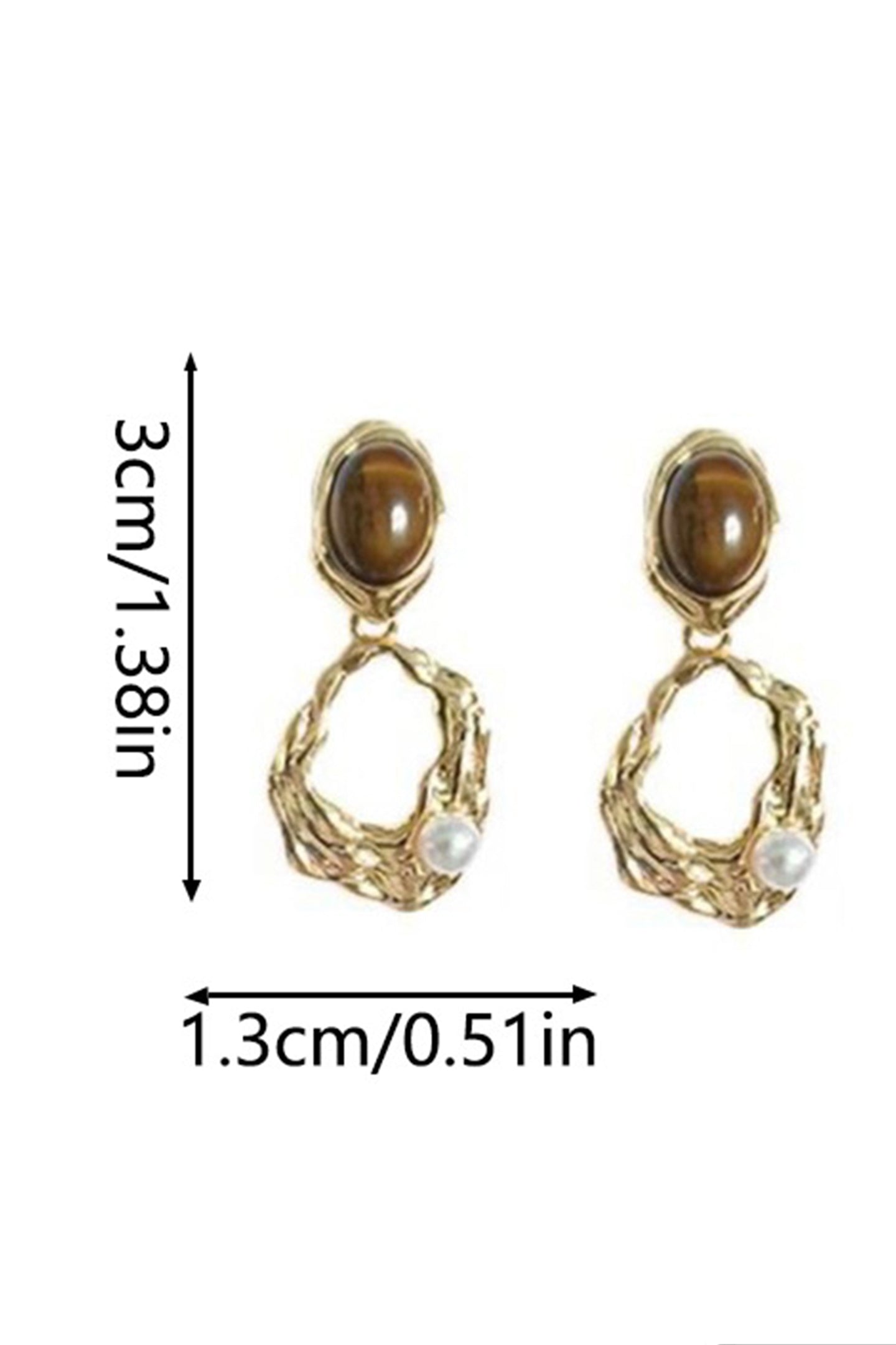 Tiger Eye Stone Abstract Earrings