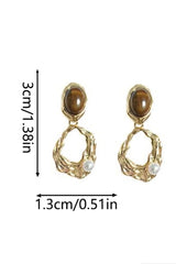 Tiger Eye Stone Abstract Earrings