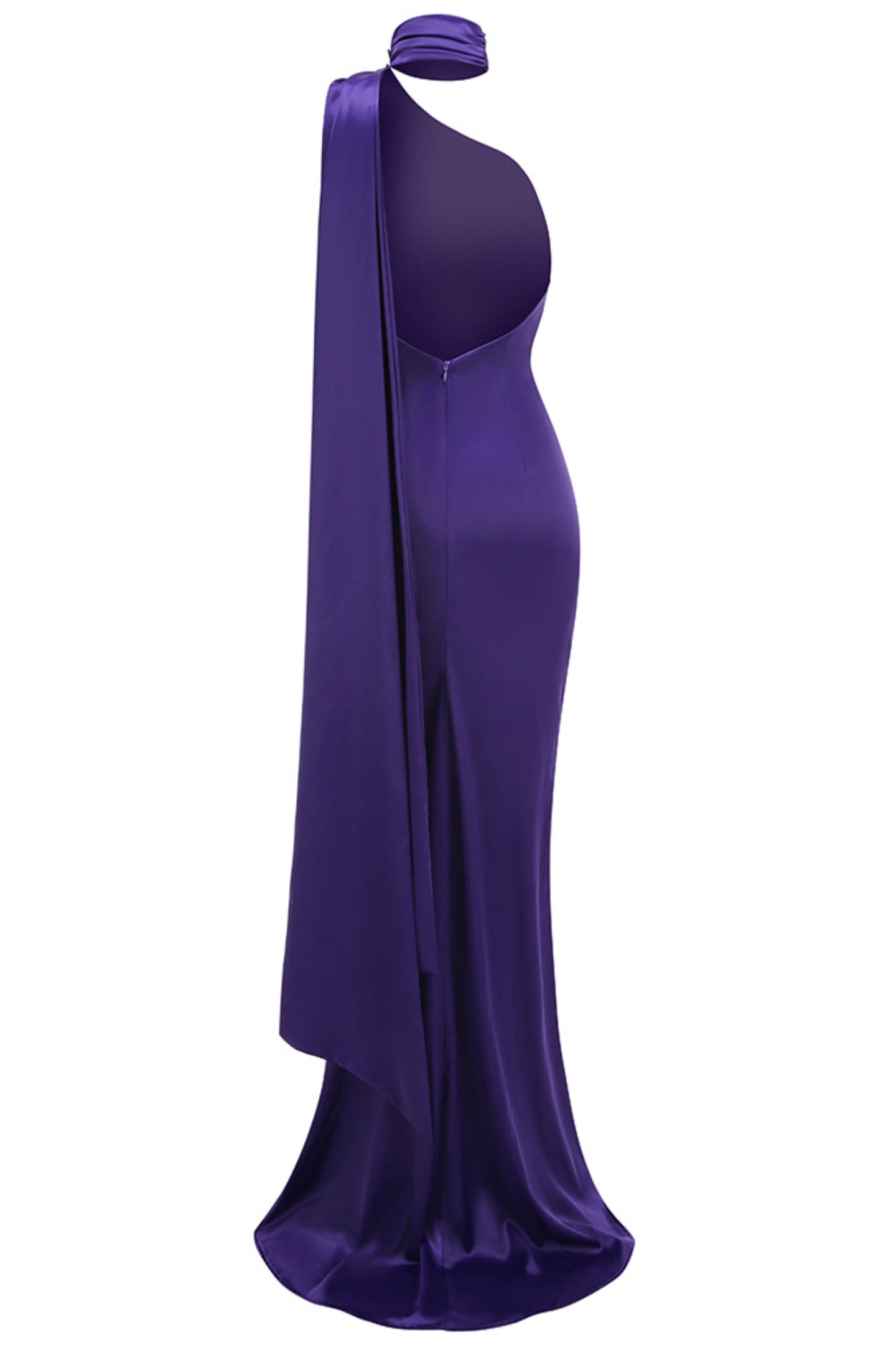 Verna Halter Floral Maxi Satin Dress