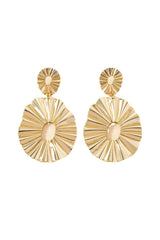 Textured Disc Drop Earrings