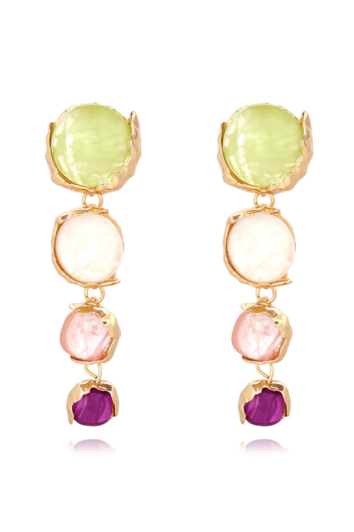 Irregular Gemstone Drop Earrings