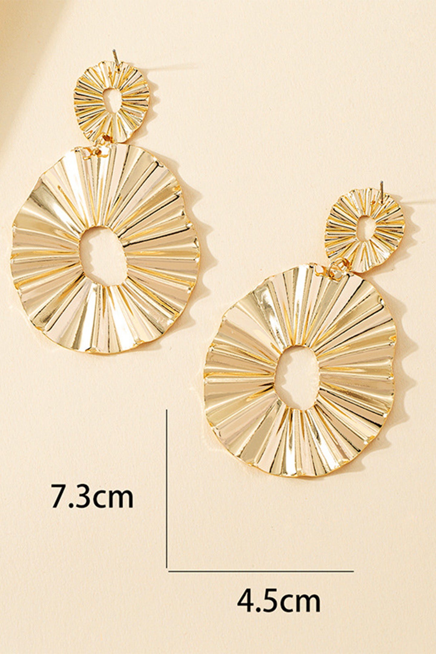 Textured Disc Drop Earrings