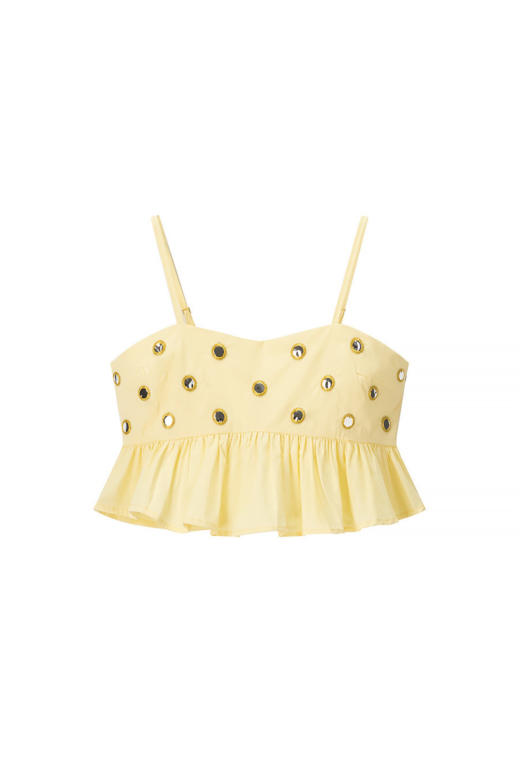 Irene Mirror Embellished Crop Top & Bubble Skirt Set