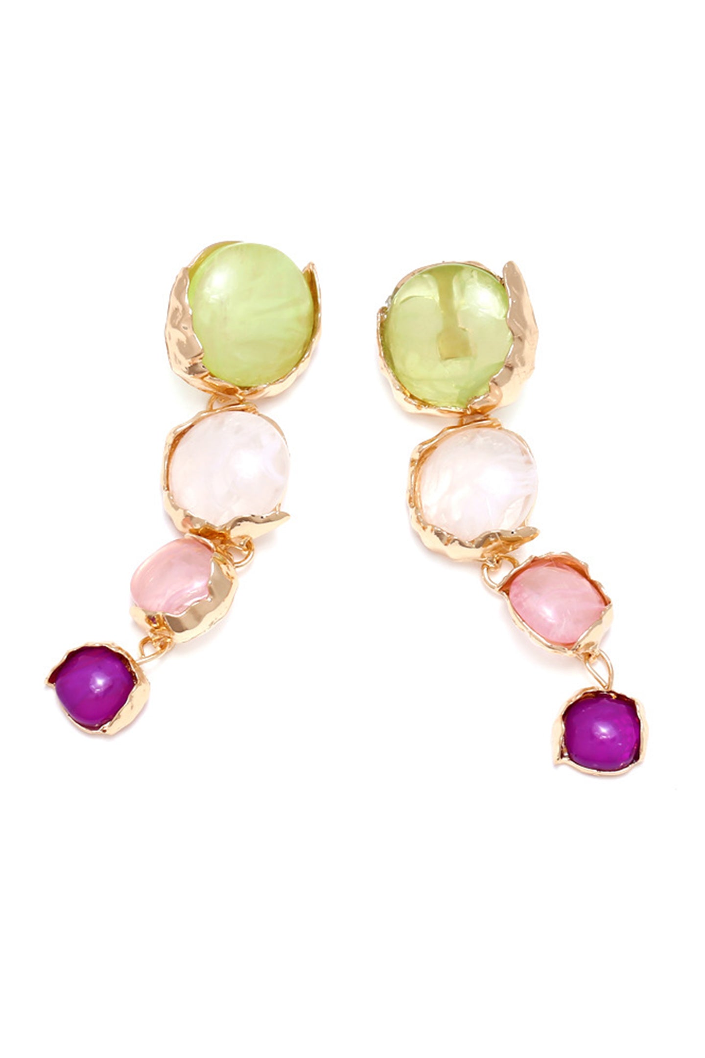 Irregular Gemstone Drop Earrings