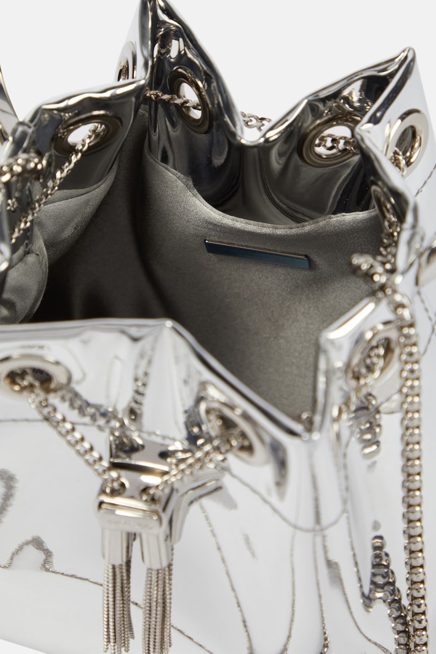 Metallic Round Handles Bucket Bag