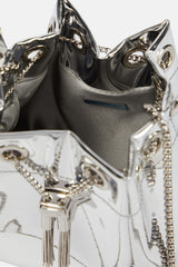 Metallic Round Handles Bucket Bag