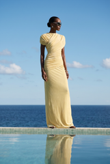 Made to Shine Yellow Off Shoulder Ruched Maxi Dress