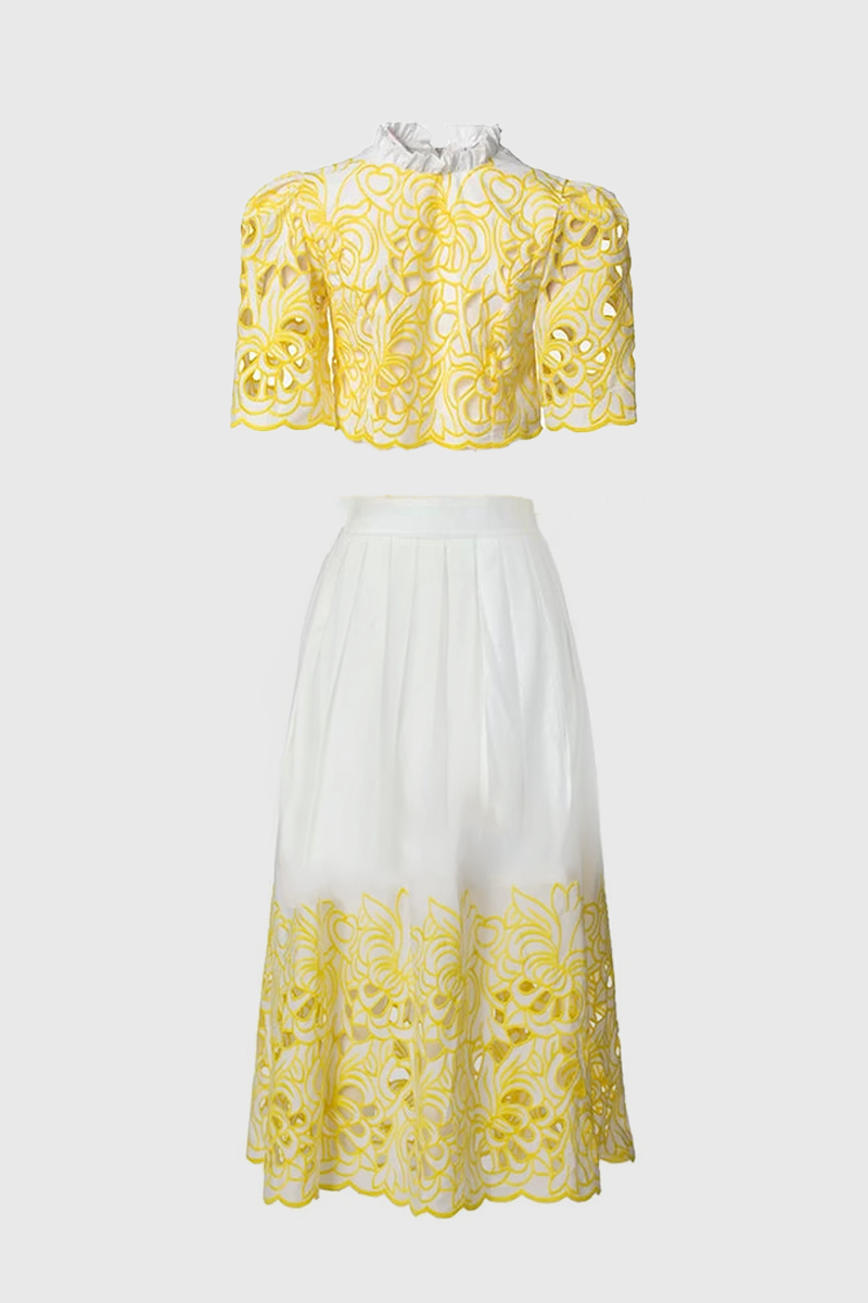 Kelly Floral Embroidered Two-Piece Set