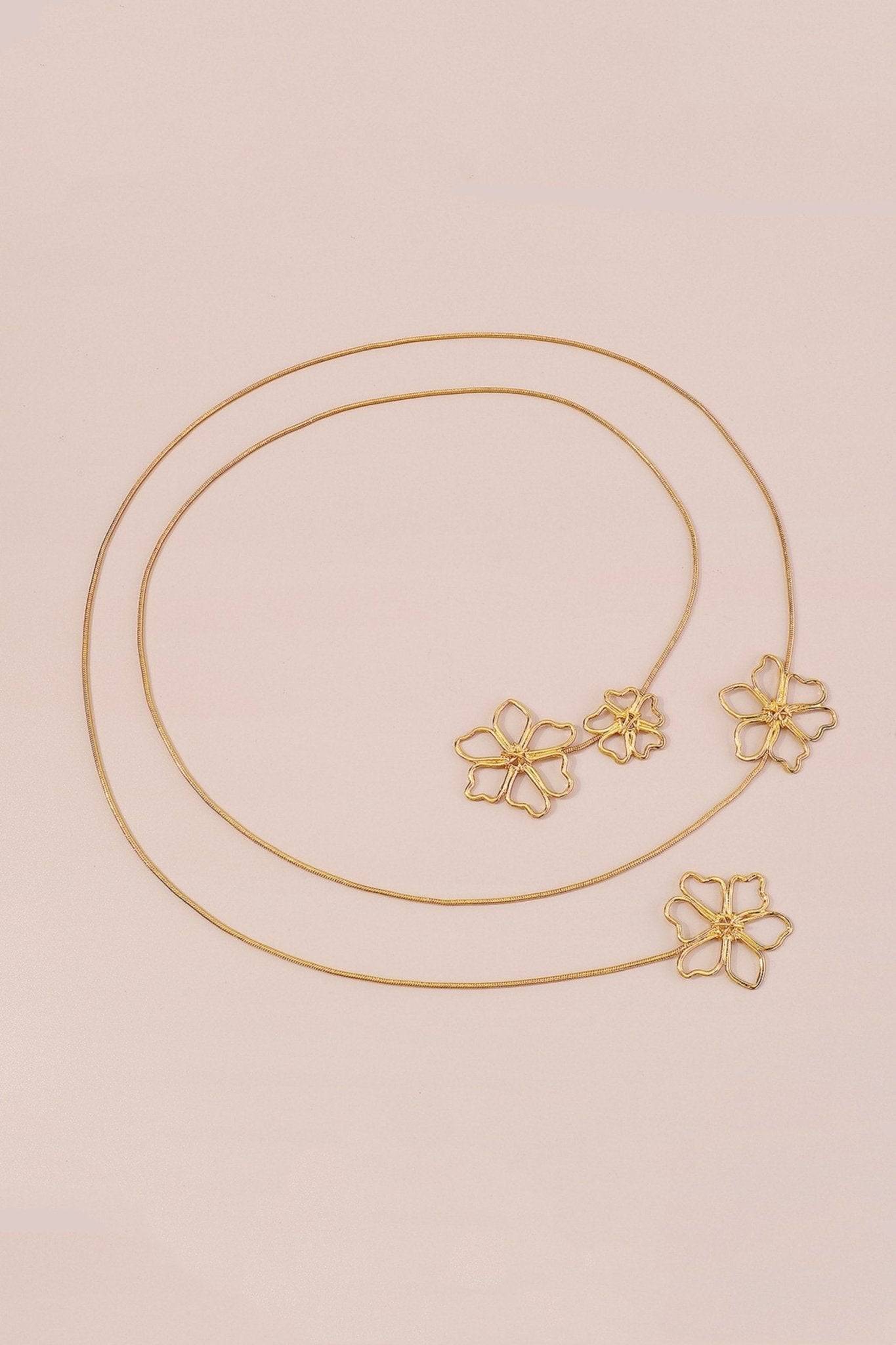 Flower Metal Chain Necklace