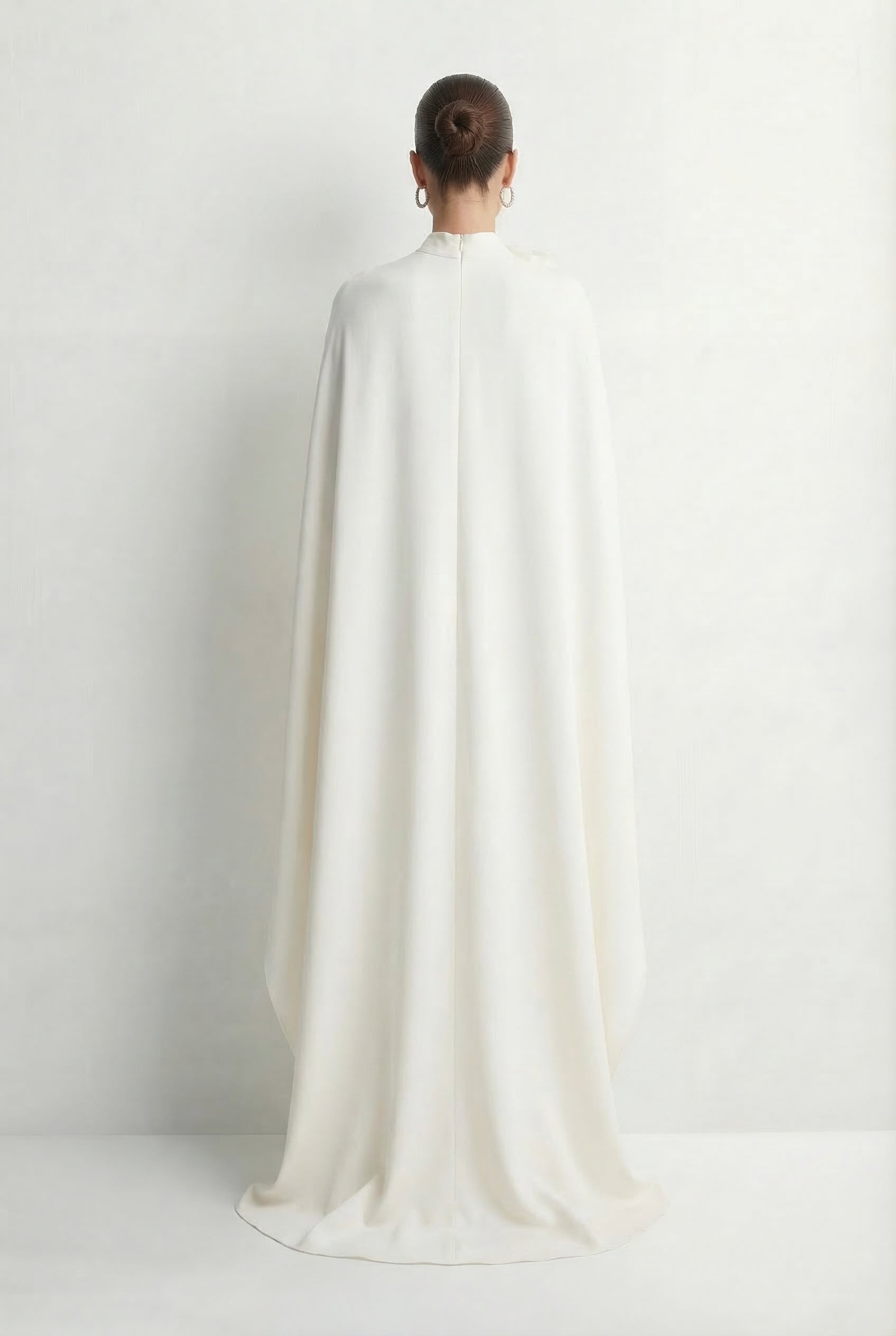 Fabulous Intuition White Floral Applique Cape & Jumpsuit Set