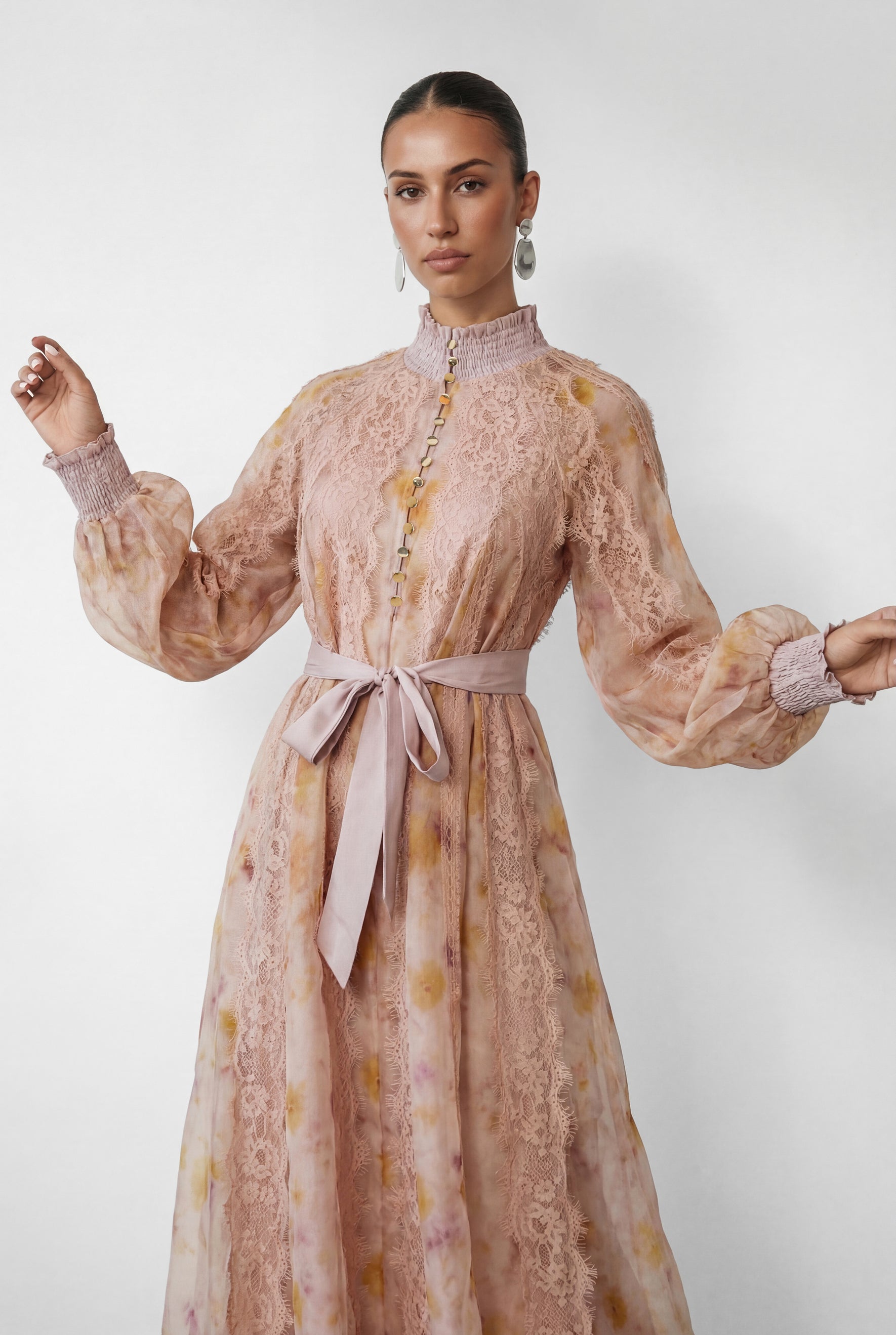 Love That For You Pink Printed Lace Midi Dress