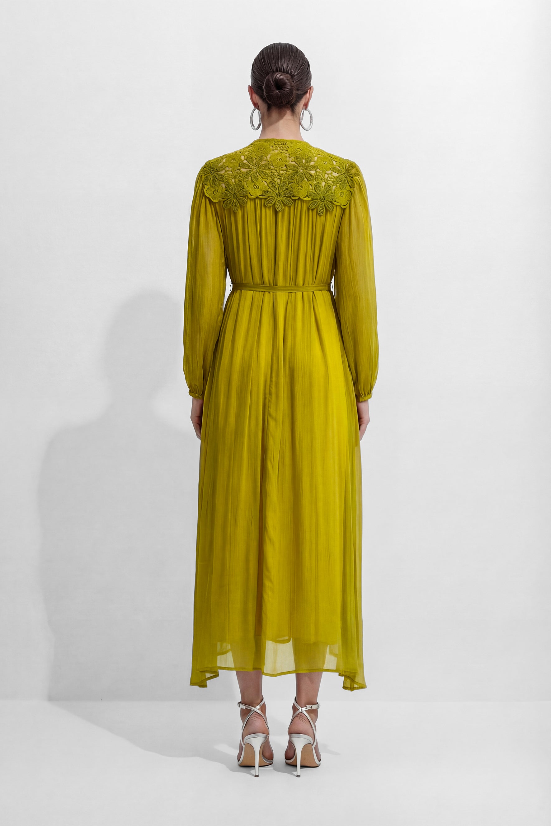 A Little Romance Green Lace Embroidered Maxi Dress