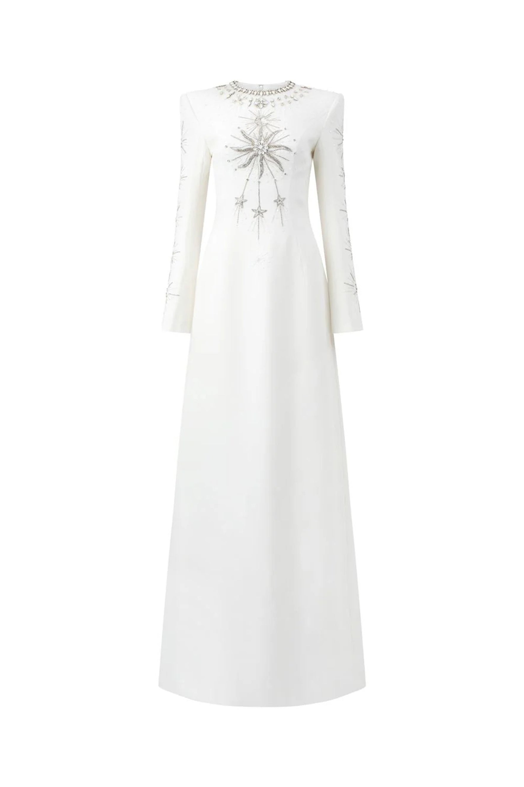 Ramona Crystal Embellished Round Neck Maxi Dress