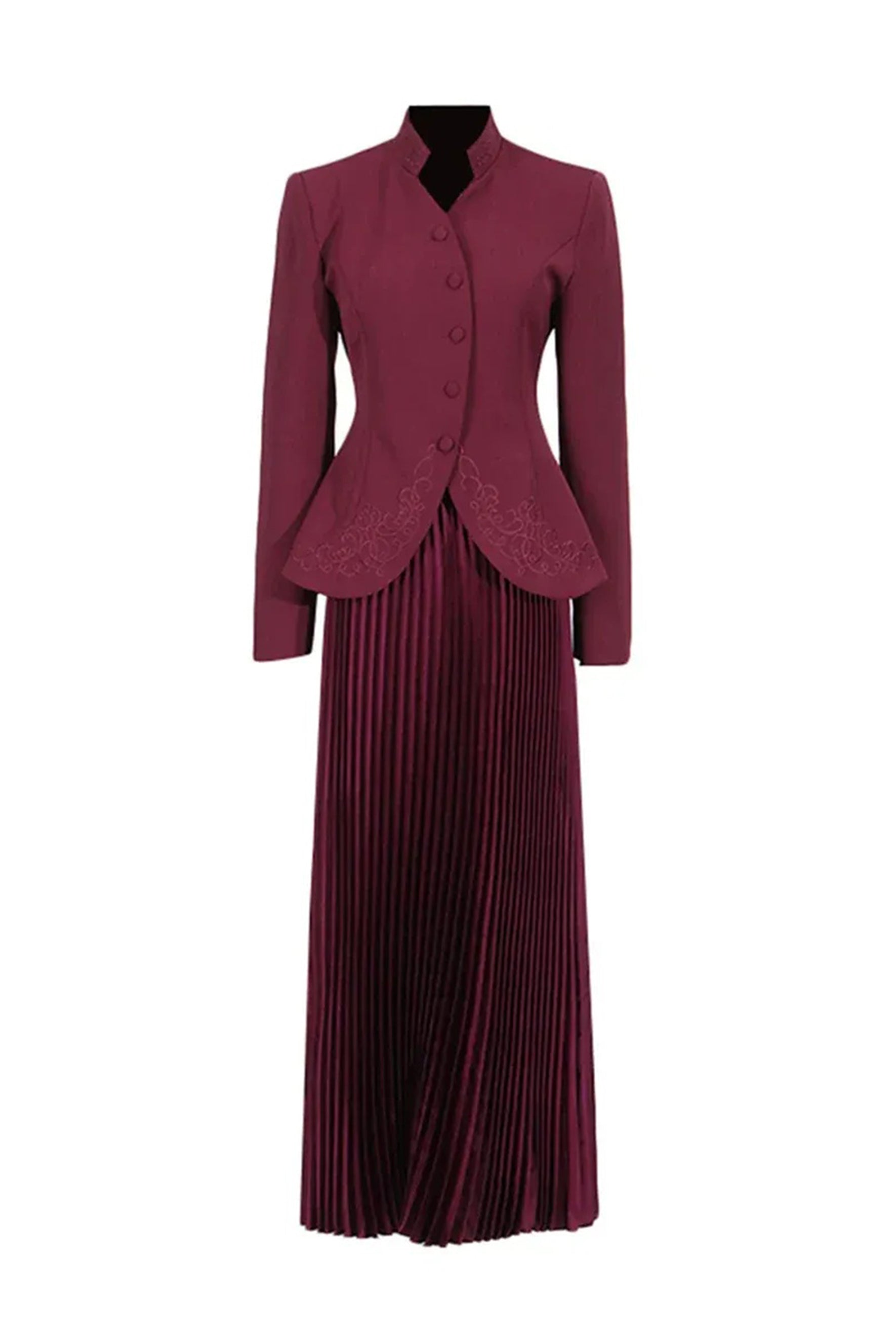 Christine Embroidery Pleated Skirt Set