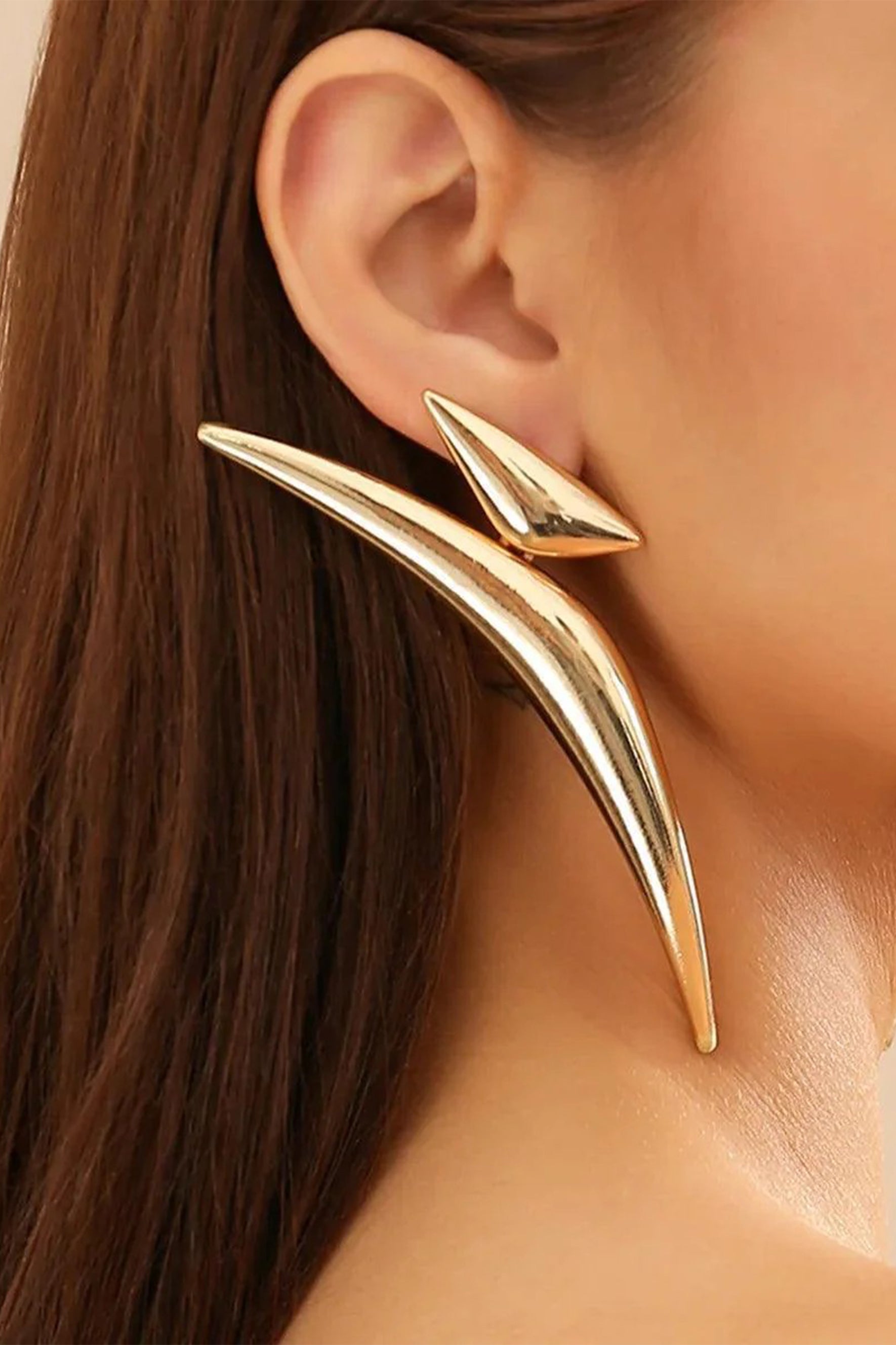 Abstract Triangle Pointed Drop Earrings