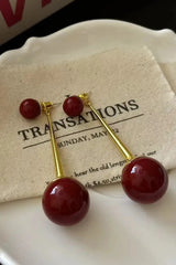 Double Bead Drop Earrings