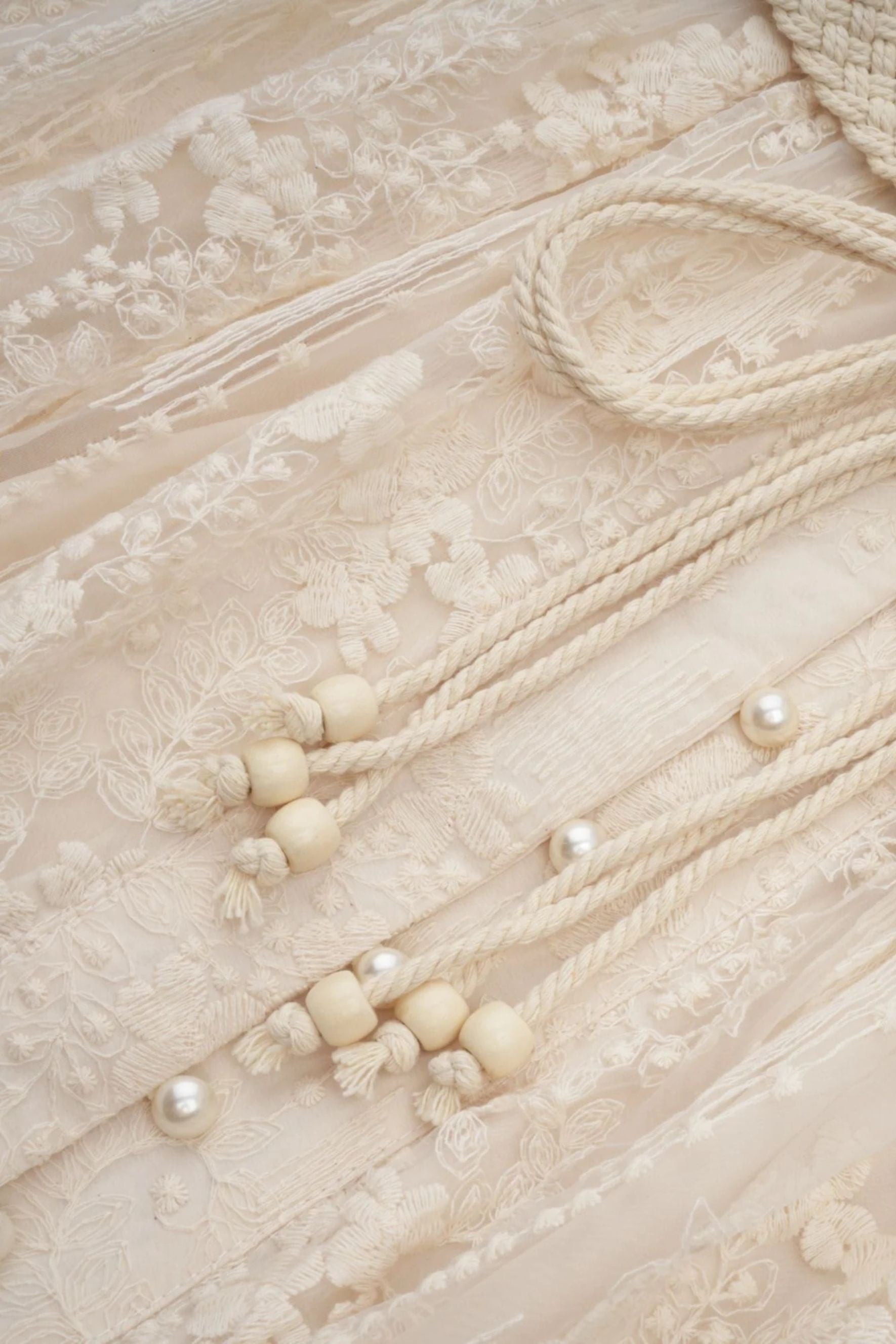 Madeline V-Neck Lace Embroidered Midi Dress