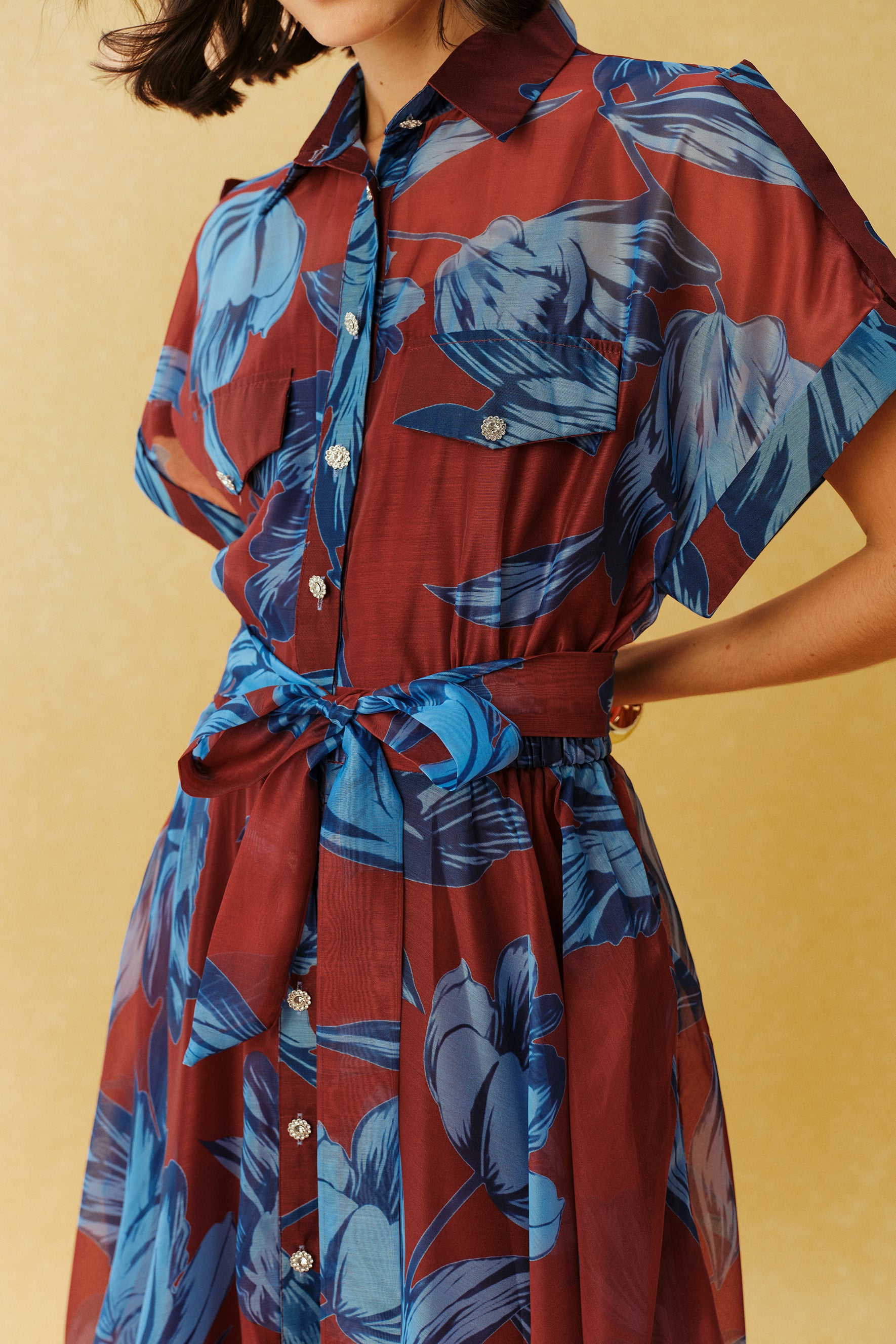 Vacation Mode Burgundy Floral Print Short Sleeve Maxi Dress