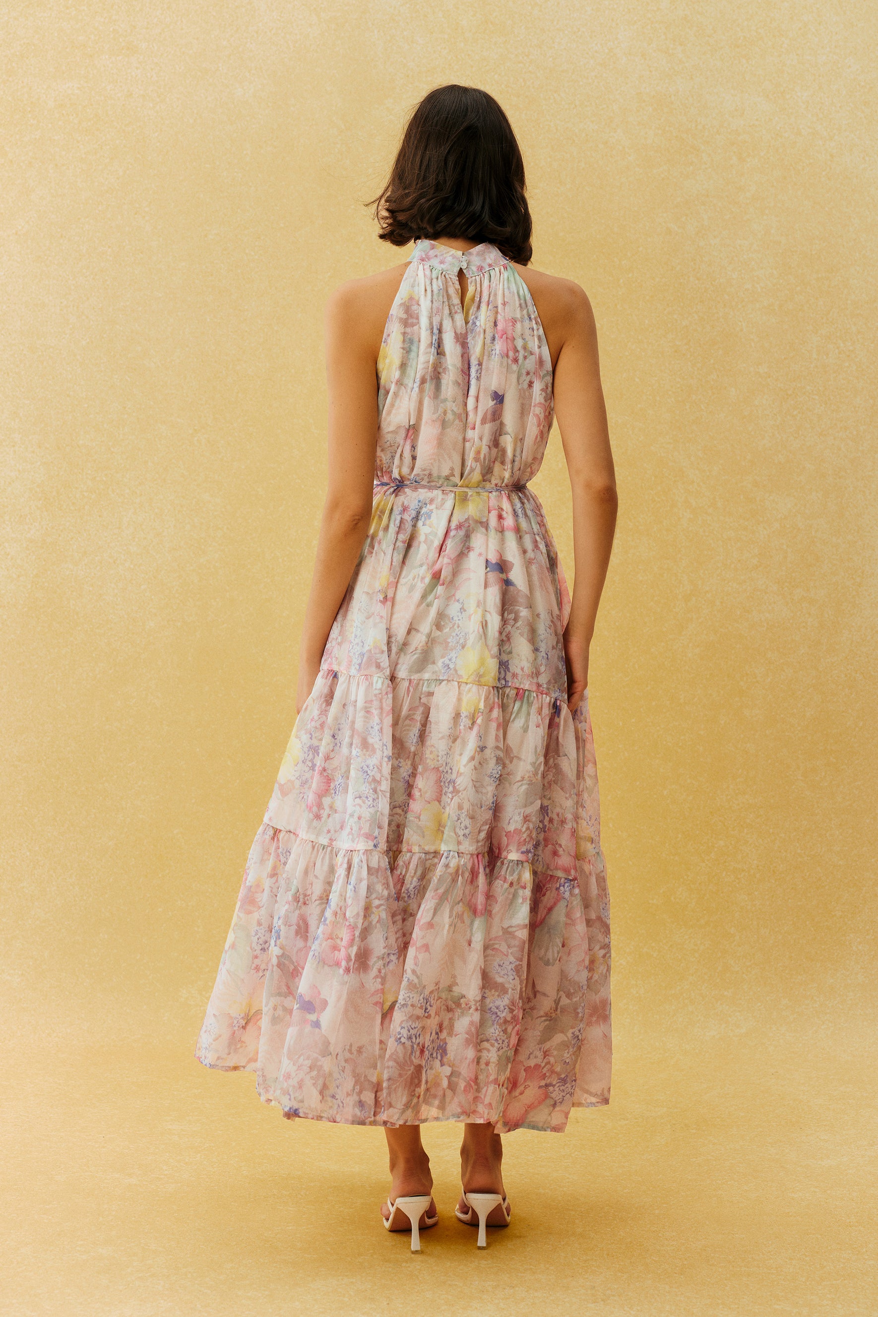 Stay In The Garden Pink Floral Print Sleeveless Maxi Dress