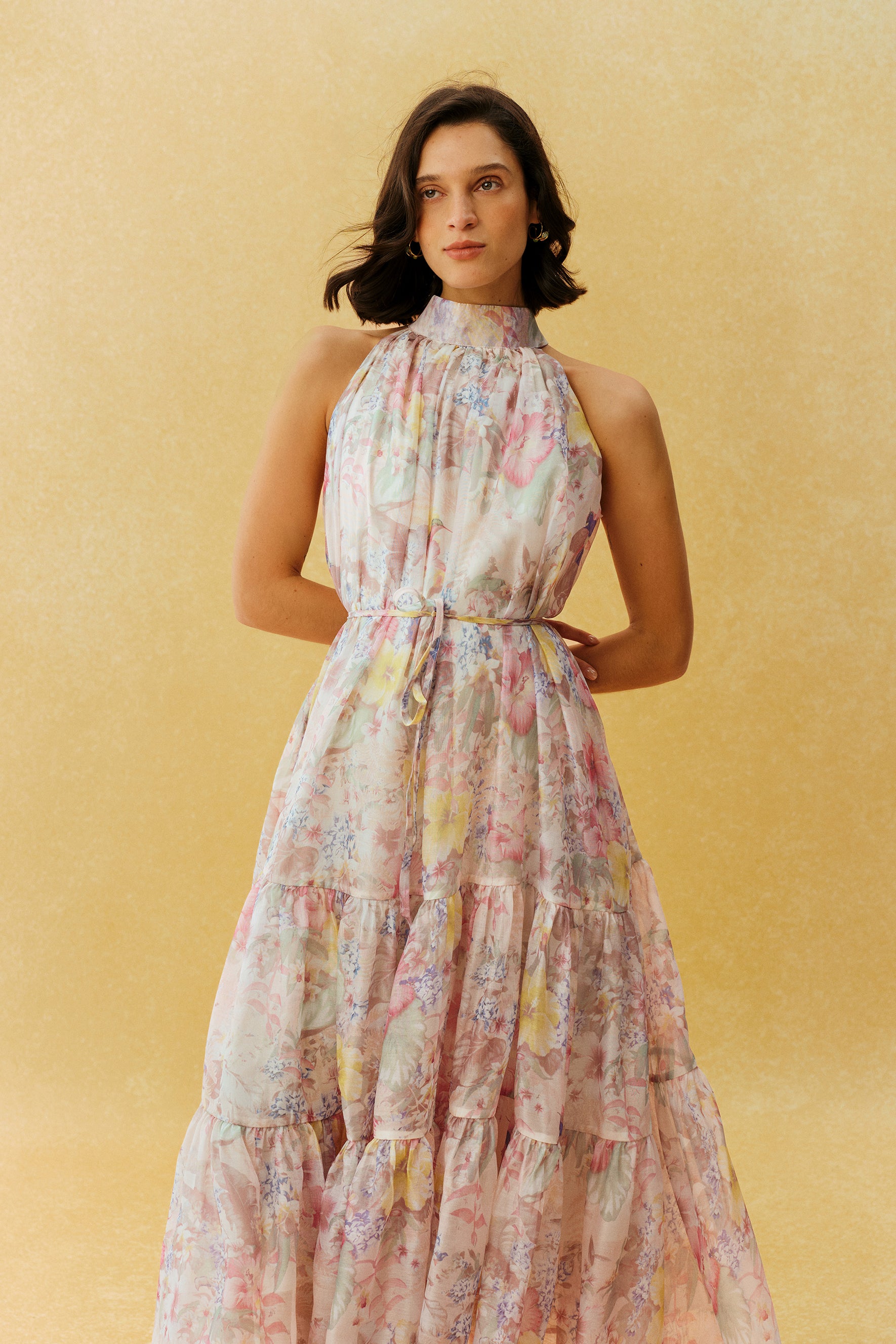 Stay In The Garden Pink Floral Print Sleeveless Maxi Dress
